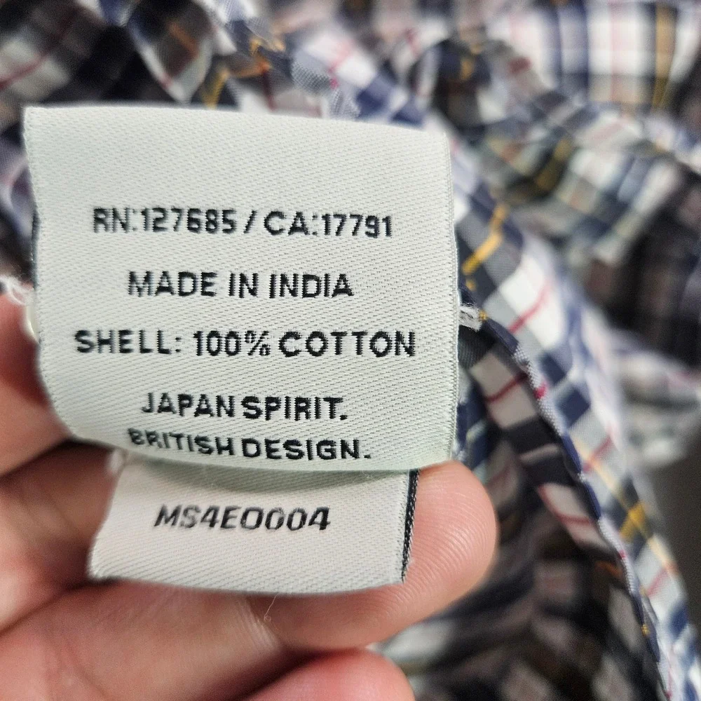 Superdry London Button Down Shirt Mens XL Plaid Long Sleeve Cotton‎